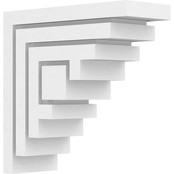Ekena Millwork 3-1/2 in. x 9 in. x 9 in. Standard Landon Unfinsihed Architectural Grade PVC Bracket