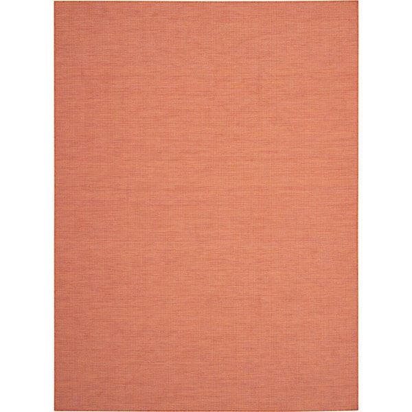 Positano Terracotta 10 ft. x 14 ft. Solid Contemporary Indoor/Outdoor Patio Area Rug