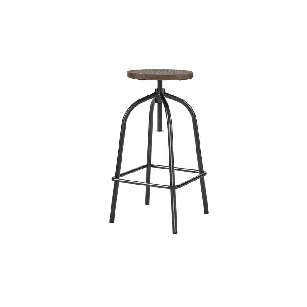 Stylewell Black Metal Adjustable Backless Counter Stool With Swivel 1417 In W X 2441 In H Rw811 Blk The Home Depot