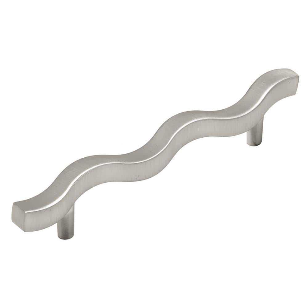 Satin Nickel Wave Designer Cabinet Handle, 5-inch