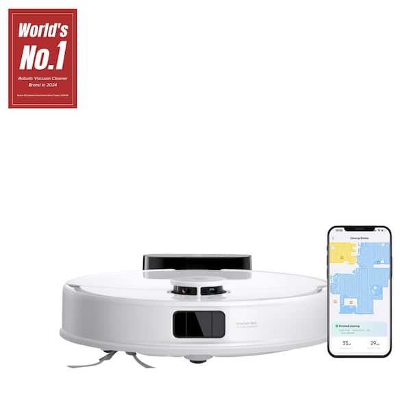 Q10 PF 13. 9In Robotic Vacuum And Mop with Smart Navigation, Bagless, Washable Filter, Multisurface in White