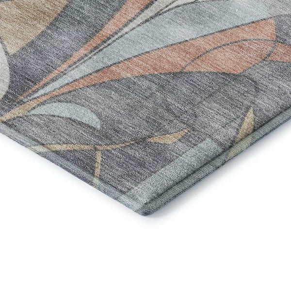 Mayfield Premium Machine Washable Abstract AMF2174 Gray 10 ft. x 14 ft. Area Rug