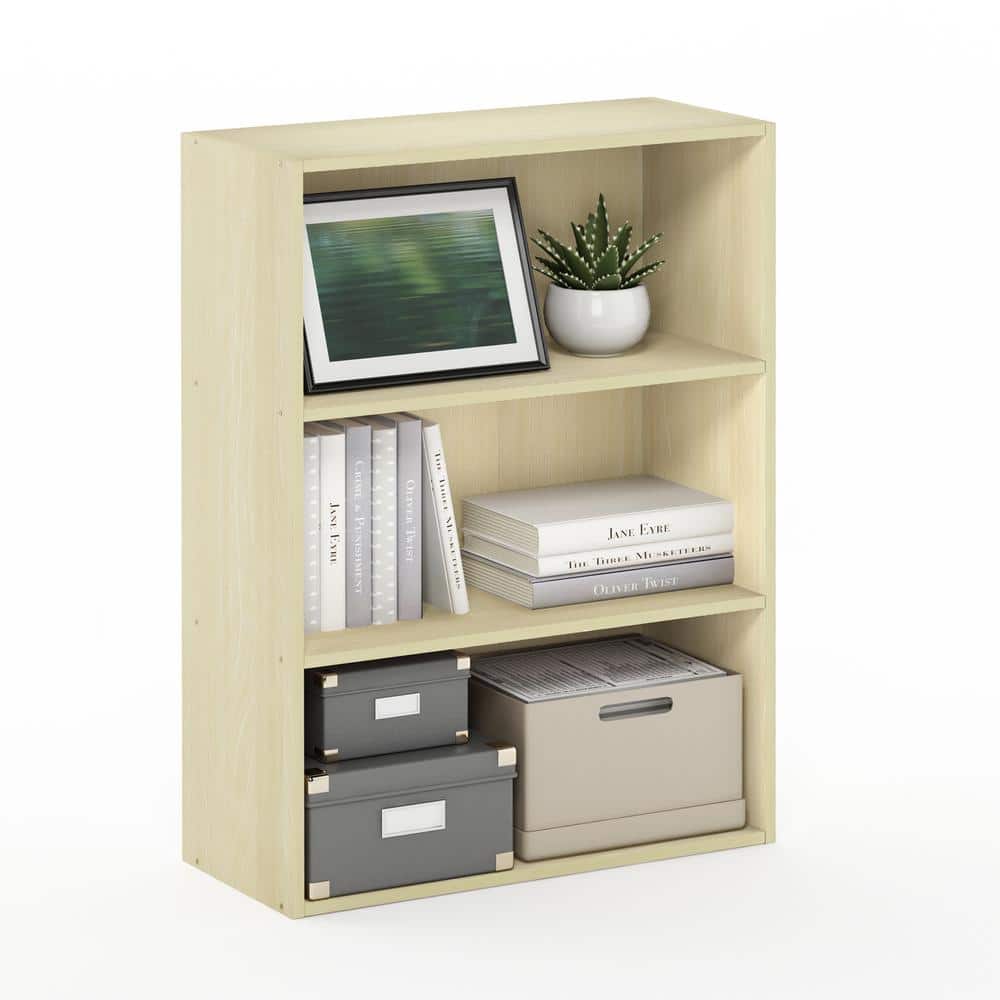 Steam Beech 3-Tier Light Wood Etagere Bookcase
