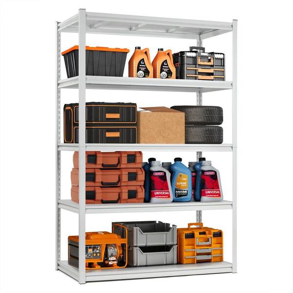 Huluwat 5-Tier Heavy Duty Steel Boltless Adjustable Storage Rack in ...