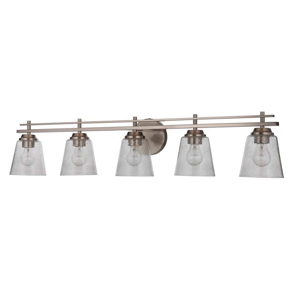a♡ CRAFTMADE Drake 42 in. 5-Light Brushed Polished Nickel