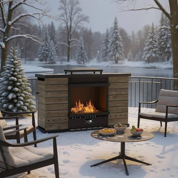 41 in. 50000BTU Propane Outdoor Fire Pit Table Modern Outdoor Gas Fire Table