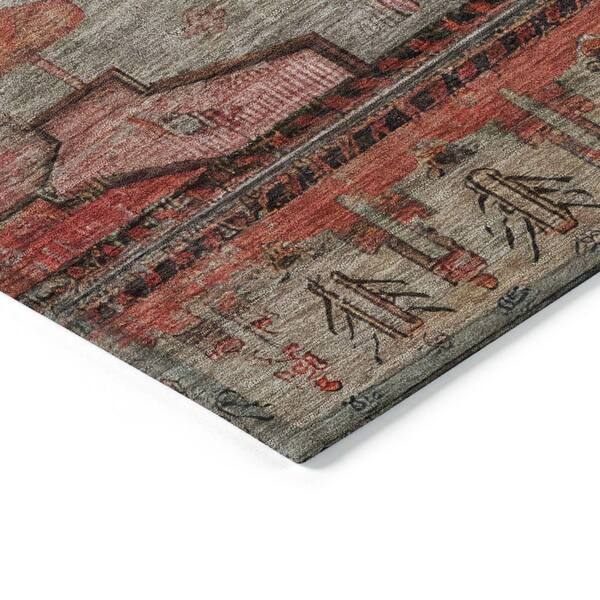 Chantille Machine Washable Indoor/Outdoor Abstract ACN1776 Paprika 2 ft. 3 in. x 7 ft. 6 in. Runner Rug