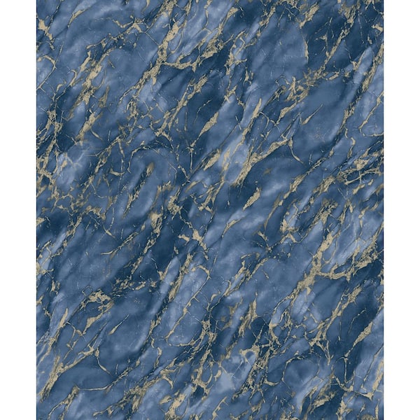 Unbranded Special FX 2 Collection Blue Metallic Marble Effect Vinyl on Non-Woven Non-Pasted Wallpaper Sample