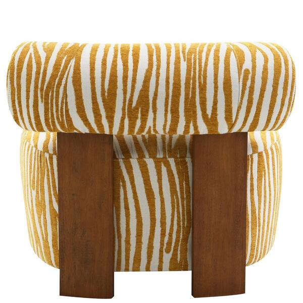 Furniture of America Vatisen Modern Yellow Zebra Chenille Accent