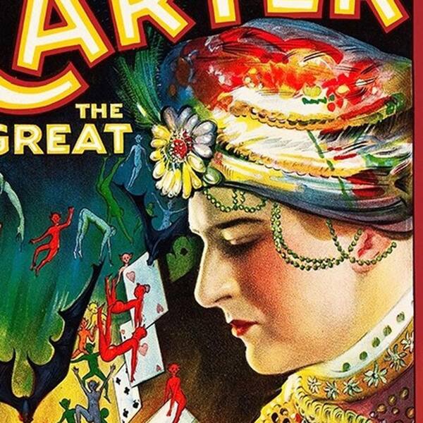 HomeRoots Market Vintage C1920S Carter Vintage Magic Poster Wooden