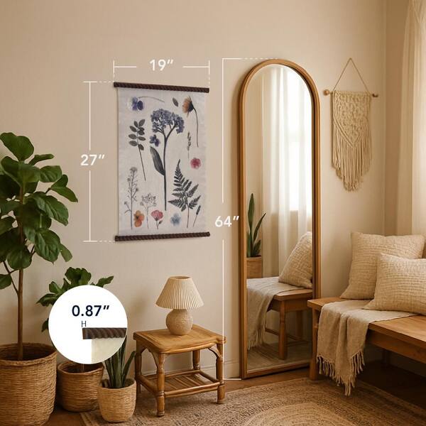 American Art Decor Spindle Tapestry Floral Wall Art-Blue, Yellow