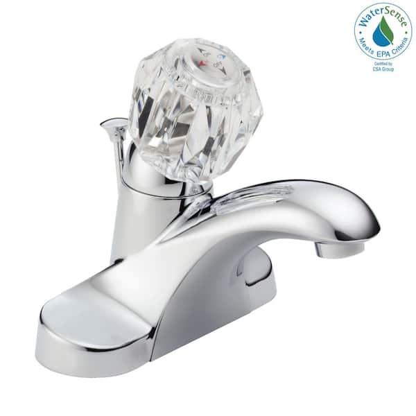 Delta Foundations 4 In Centerset Single Handle Bathroom Faucet With Metal Drain Assembly Chrome B512lf The Home Depot - Replacing A Delta Bathroom Faucet