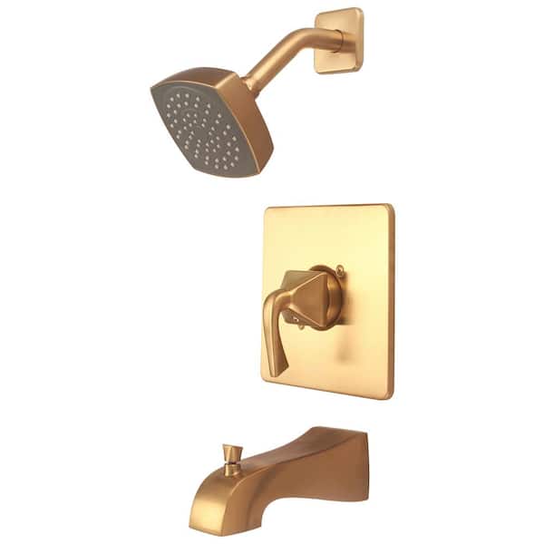 Pioneer Prenza T-4PR110-BG Single Handle 1-Spray Tub and Shower Faucet 1.75 GPM in. PVD Brushed Gold Valve Not Included