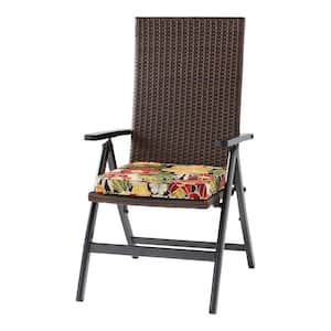 Wicker Outdoor PE Foldable Reclining Chair with Aloha Black Seat Cushion