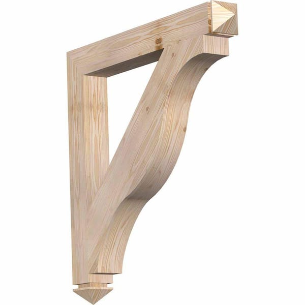 Ekena Millwork 3.5 in. x 32 in. x 32 in. Douglas Fir Funston Arts and Crafts Smooth Bracket