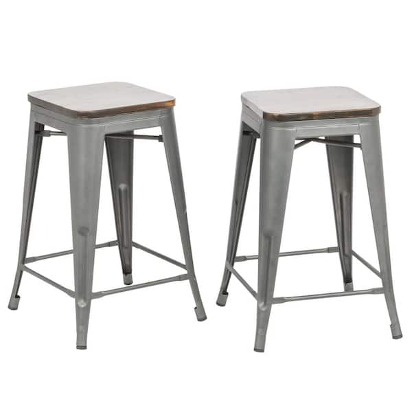 Ina Forge Cormac 24 In Rustic, 24 Rustic Bar Stools