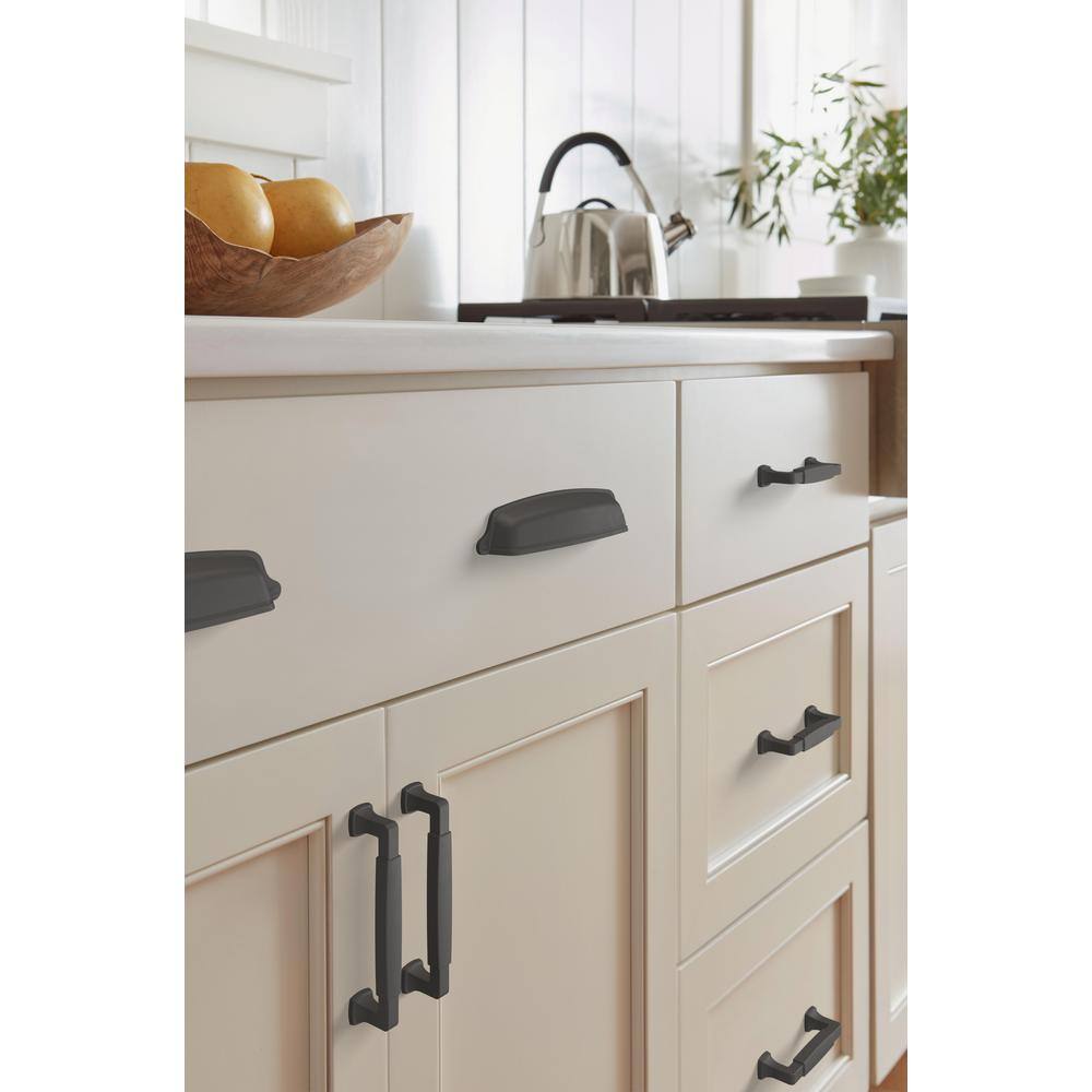 Matte Black Zinc Cabinet and Drawer Pull with Mounting Hardware