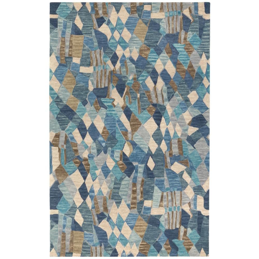 Deer Leap Hand Hooked Wool Blue 10 ft. x 14 ft. Indoor Area Rug price history on PriceWatchPro