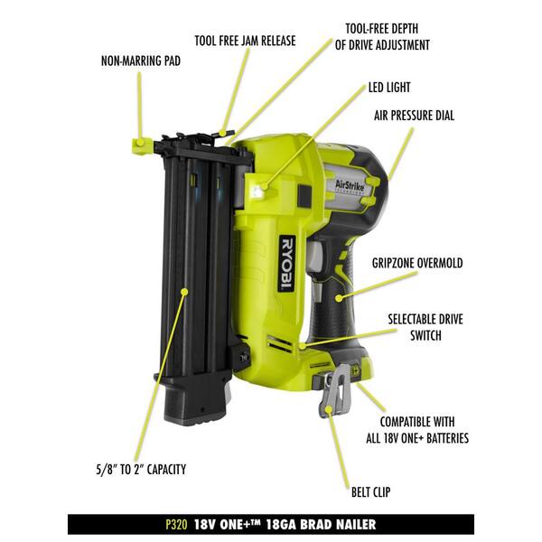 RYOBI ONE+ 18V Cordless AirStrike 18 