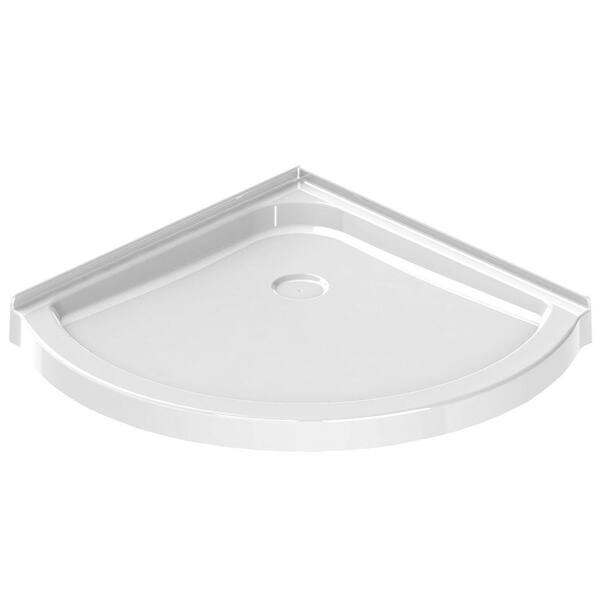 MAAX 36 in. x 36 in. Single Threshold Round Shower Base in White