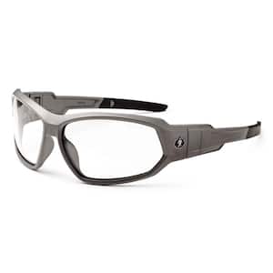 Skullerz Loki Matte Gray Safety Glasses/Goggles, Clear Lens ANSI Certified
