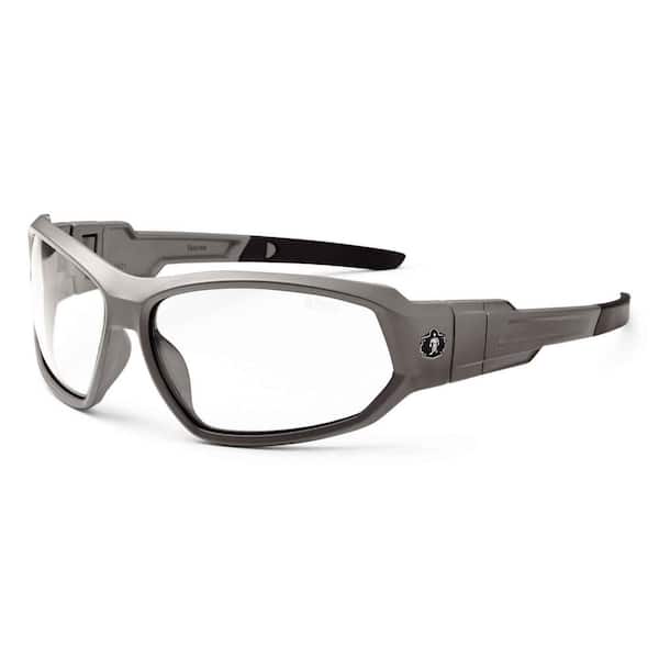 Ergodyne Skullerz Loki Matte Gray Anti-Fog Safety Glasses/Goggles, Clear Lens ANSI Certified