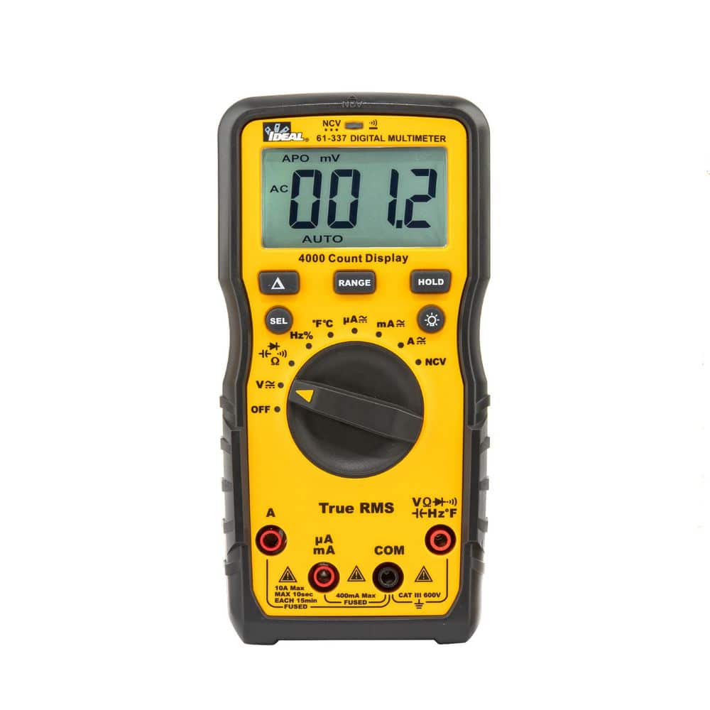 IDEAL 600-Volt Auto Range Multimeter with NCVT and Temp 61-337