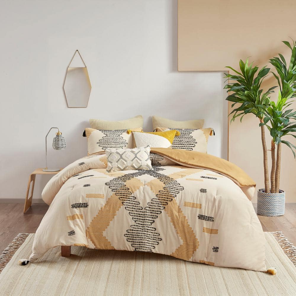 King Gray Cotton Down Alternative Reversible Comforter Set
