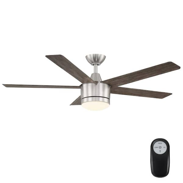 Home Decorators Collection Merwry 52 in. Integrated LED Indoor Brushed  Nickel Ceiling Fan with Light Kit and Remote Control SW1422/52in BN The  Home Depot