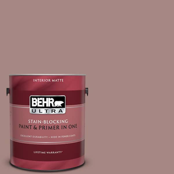 BEHR ULTRA 1 gal. #UL110-11 Regency Rose Matte Interior Paint and Primer in One