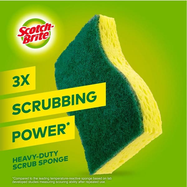 Scotch-Brite Heavy Duty Scrub Sponges, 6 Scrubbing Sponges