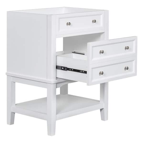 Unbranded 24 in. Bath Vanity Cabinet without Top in White with Drawer and Open Shelf, Bathroom Storage Cabinet Base Only