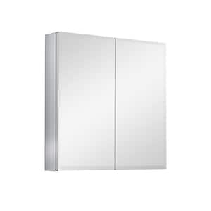 30 in. W x 26 in. H Rectangular Silver Wall Surface Mount Bathroom Medicine Cabinet without Mirrors