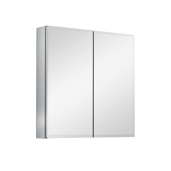 30 in. W x 26 in. H Rectangular Silver Wall Surface Mount Bathroom Medicine without