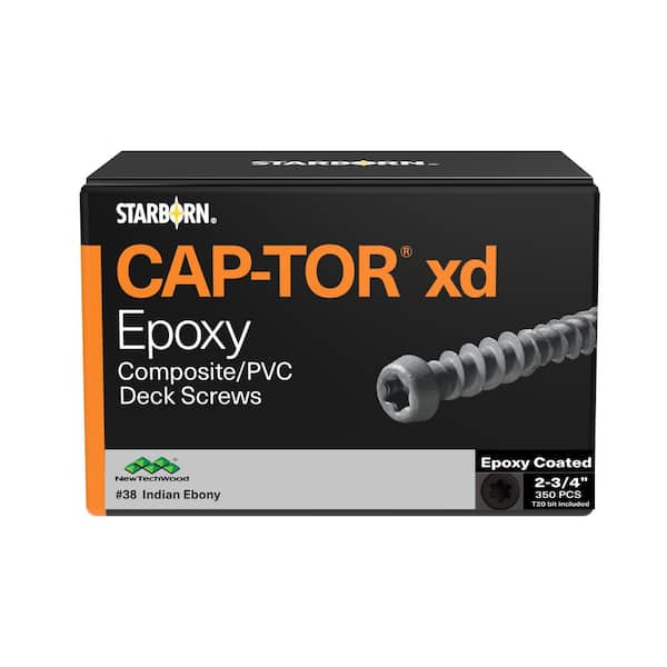 1-Pack #10 x 2-3/4 in. Indian Ebony Epoxy Color Match Torx Flat Head Composite Deck Screws (1.28 lbs. 100-Pieces)
