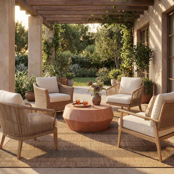 Torelle Abstract Black 4 ft. x 6 ft. Outdoor Area Rug