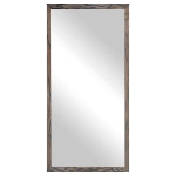 Rayne Mirrors Large 2 in. Frame ( 30 in. W x 63 in. H ) Wooden Carbon Grey Rectangle Wall Mirror