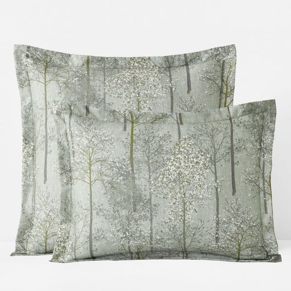 Legends Hotel Enchanted Trees Wrinkle-Free Green Sateen Standard Sham