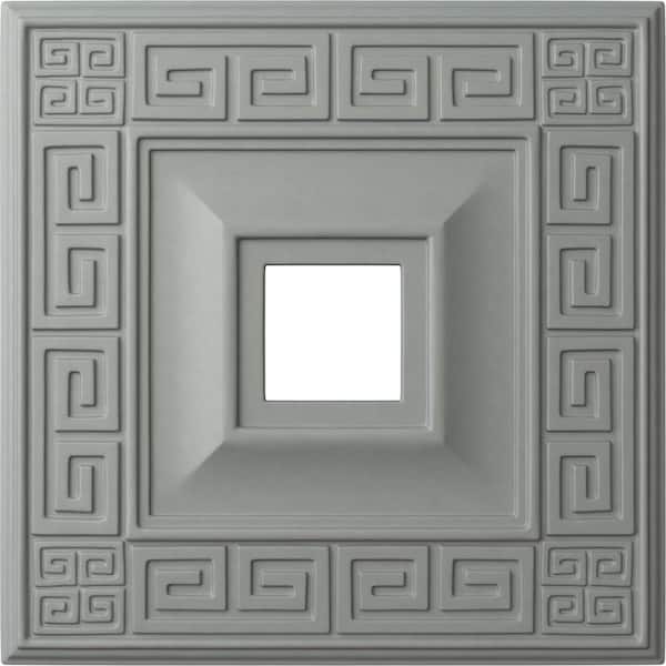 Ekena Millwork 18" W x 18" H x 3-1/2" ID x 1-1/8" Eris Urethane Ceiling Medallion (Fits Canopies upto 9-7/8"), Primed White