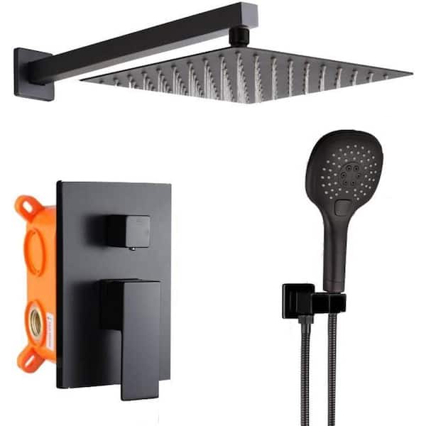 16 GAUGE SINKS Roxy 14.4 in. W 3 Jet Shower Tower in Black 16GS-36161