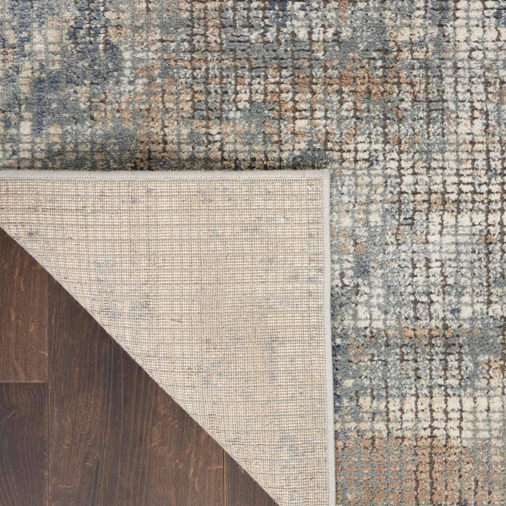 Concerto Blue and Beige Abstract Synthetic 5'3" x 7'3" Area Rug
