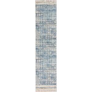 Concerto Blue 2 ft. x 10 ft. Abstract Contemporary Runner Rug