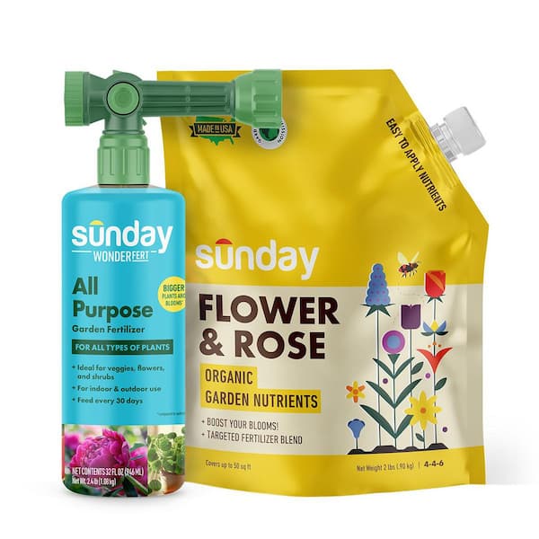 Gardening Kit, Wonder Fert All Purpose Liquid Plant Food and Flower and Rose Organic Plant Food, 900 sq. ft. 6 lb.