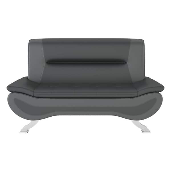 EVERGLADE HOME Emerson 62.5 in. Armless Faux Leather Straight in Multi-Colored