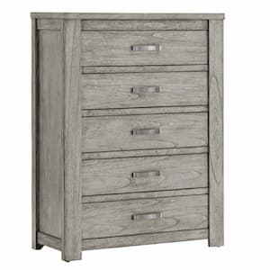 15 in. Oak Gray 6-Drawer Wooden Tall Dresser Chest of Drawers