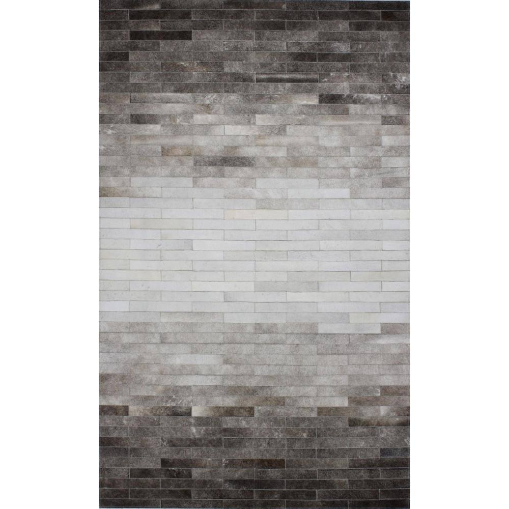 Santa Fe Grey 4 ft. x 6 ft. Striped Contemporary Accent Rug