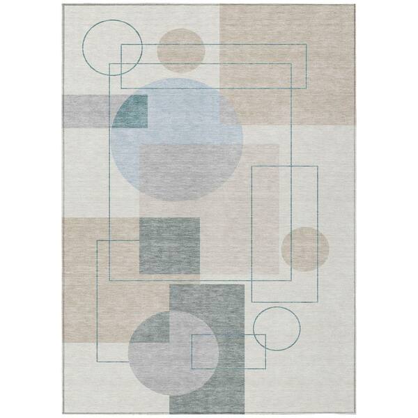 Chantille Machine Washable Indoor/Outdoor Abstract ACN2500 Ivory 3 ft. x 4 ft. Area Rug