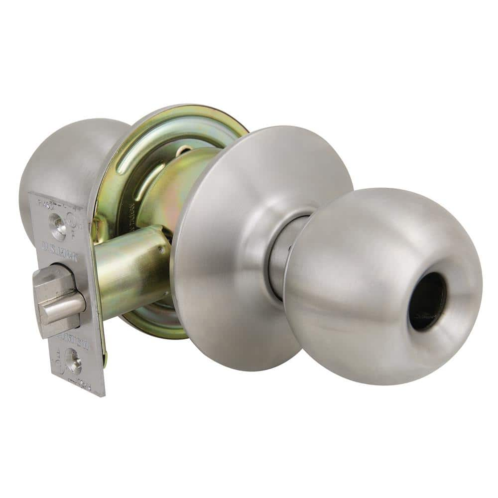 US Lock 2010 Series GR2 Entrance Ball Door Knob US32D Less Cylinder 2-3 ...