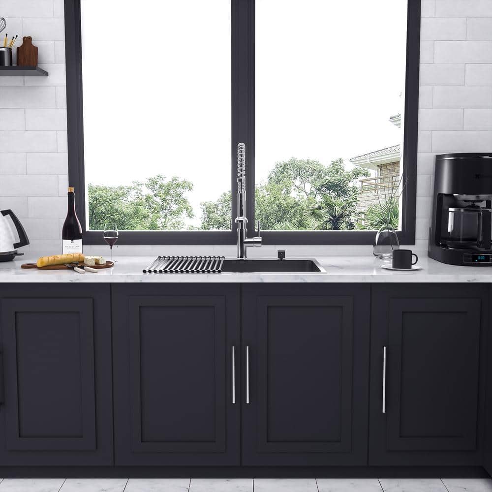 30'' Brushed Nickel Stainless Steel Single Bowl Kitchen Sink