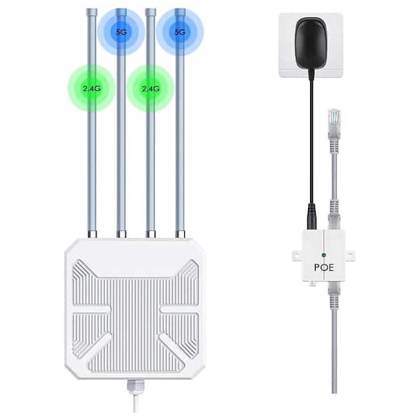 Outdoor WiFi 6 Mesh Router Long Range Access Point PoE Waterproof IP67 WiFi Extender Signal Booster for Starlink